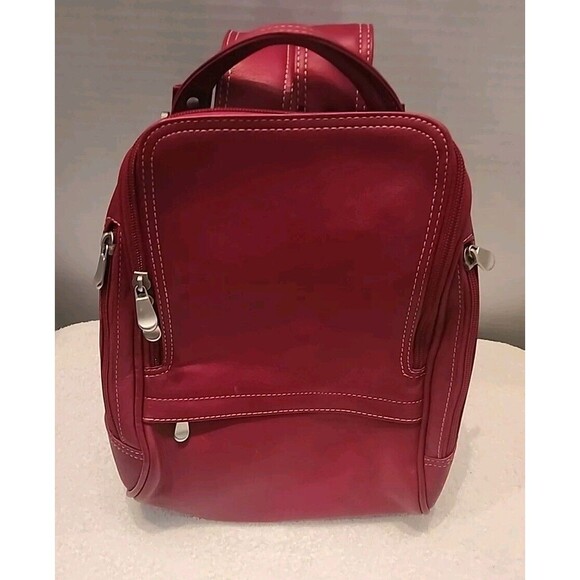 Le Donne Red Leather Mid Size Woman's Backpack/Purse Colombian Leather Bag - Picture 5 of 8